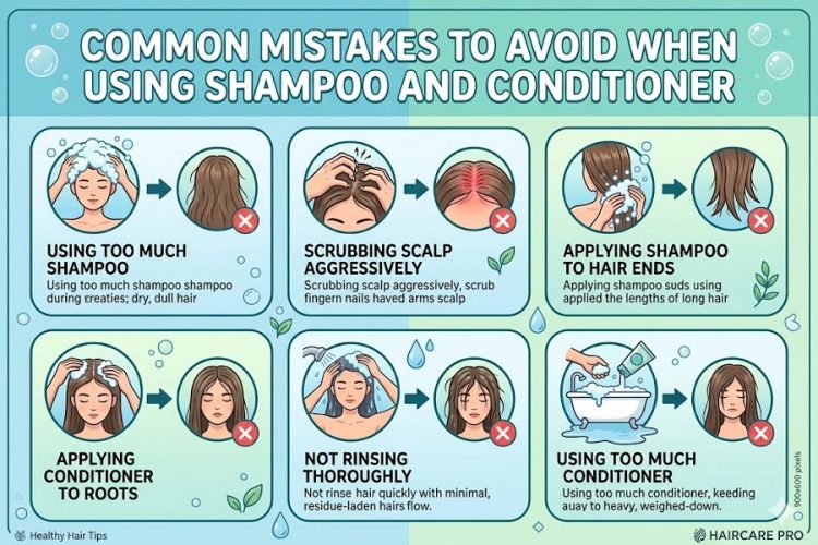 Common Mistakes To Avoid When Using Shampoo And Conditioner